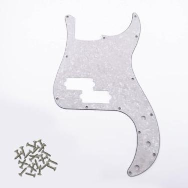 Imagem de SHENGSUI White Pearl 13 Hole Pickguard Plate P Bass Pick Guards serve para baixo de precisão americano EUA/Mexican Fender