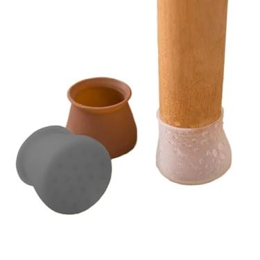 Imagem de Protetor de Silicone para Pés de Cadeira e Mesa Pés Pezinho Redondo(12,Cinza)