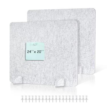 Imagem de DOLLAR BOSS 2 divisórias acústicas de mesa 61 x 50 cm, painéis de privacidade independentes à prova de som para mesa, divisória de mesa com redução de ruído para escritório, casa, sala de aula com 20