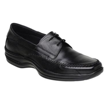 Imagem de Sapato Conforto em Couro Pires Shoes com Cadarço Costura Manual e Sola