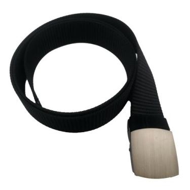Imagem de Cinto Masculino com Fivela metal Grande Nylon Largo 38mm - HHW, Preto,