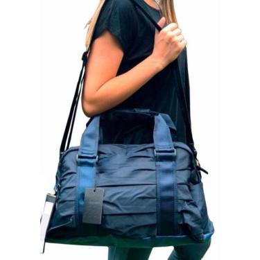 Imagem de Mochila Transversal Mala Para Academia Rosa Linda Azul Porta Tenis Mul