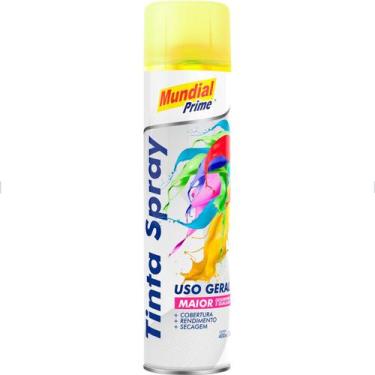 Imagem de Tinta Spray Uso Geral Luminosa Amarela 400ml Mundial Prime