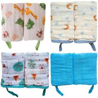 Imagem de Kit 6 Pçs Toalha Pano Fralda de Boca Babete Bebe Soft 100% Algodão Men