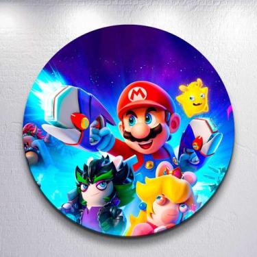 Imagem de Capa Painel Redondo Festa Game Mario Jogo Estampa Infantil Mini e Gran