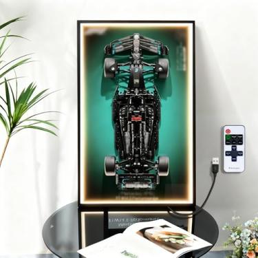 Imagem de Display Wallboard for Lego Technic Mercedes-AMG F1 Performance Race Car 42171 with LED Lights, AMG Collectibles Wall Mount, Led F1 Display Picture Frame for Lego(No Car Included)