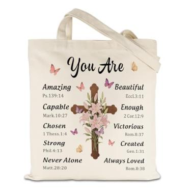 Imagem de Sacola Cristã Presentes Cristãos para Mulheres Igreja Jesus Bíblia Sacola de Confirmação de Batismo Presentes de Primeira Comunhão para Meninas Afilhada Religiosa Presente Baseado em Fé para Mulheres