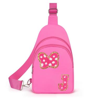 Imagem de Pochete transversal para meninas de 14 anos, 7, 8, 9, 10, 11, 12, 13, 14 anos, para meninas e mulheres, rosa, J