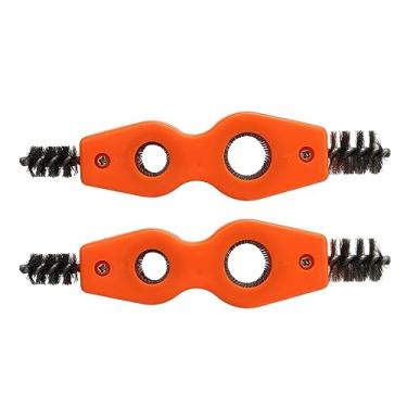 Imagem de 4 em 1 ferramenta escova de limpeza de tubos laranja forte limpeza versátil escova de fio para manutenção de bateria de carro