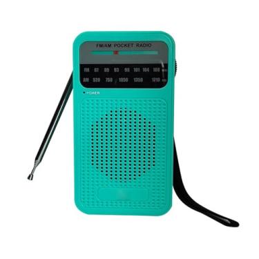 Imagem de Rádios de ondas curtas e todos os perigos – Rádio FM AM portátil com alto-falante alto, rádio meteorológico de emergência verde para aventuras ao ar livre e uso doméstico