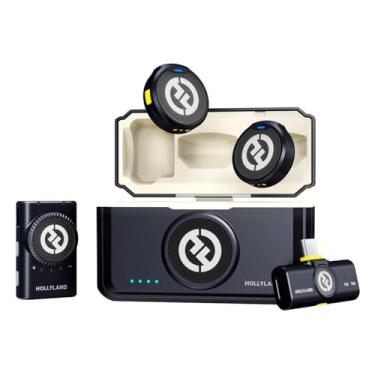 Imagem de Hollyland Lark M2 Microfone de Lapela Sem Fio, Mini Microfone 48kHz/24bit, Cancelamento de Ruído para Gravação e Transmissão, Compatível com iPhone/Camera/Android/PC(2TX+2RX+Estojo de Carregamento)