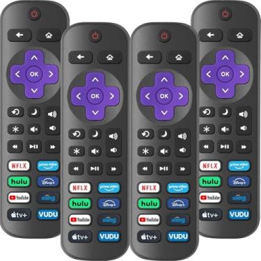 Imagem de Pacote com 4 controles remotos de substituição apenas para Roku TV, compatível com TVs TCL Roku/Hisense Roku/Onn Roku/Sharp Roku/Philips Roku/Westinghouse Roku (não para Roku Stick, Box ou