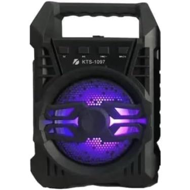 Imagem de KTS-1097 Caixa de Som Bluetooth Amplificada, 5W, Preta, com USB, Rádio FM, TWS, Entrada para Microfone, Alcance 10m, 30x22x16cm