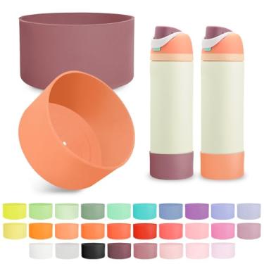 Imagem de Kaitiaki 2 peças de bota de silicone para garrafa de água FreeSip Owala 680 g, capa inferior antiderrapante resistente a arranhões, acessórios de garrafas esportivas protetoras, livre de BPA (Crochet