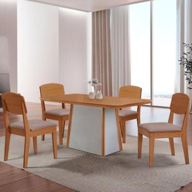 Imagem de Mesa De Jantar Diane 120cm Tampo Mdf 4 Cadeiras Copper
