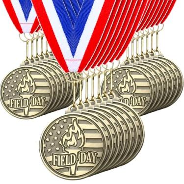 Imagem de Cunno 20 medalhas de ouro de 5 cm para vencedores de prêmios incentivam a participação em equipe para crianças e adultos troféu prêmio presente competições festa de formatura (Dia de campo)