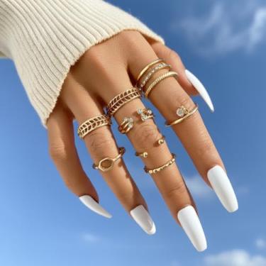 Imagem de 8 peças elegante anel criativo de seis lados unissex para homens e mulheres joias finas vida diária namoro decoração para festa de formatura