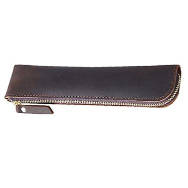 Imagem de Estojo de lápis de couro retrô porta-lápis bolsa portátil de papelaria para estudantes do ensino médio menina menino adulto adolescente