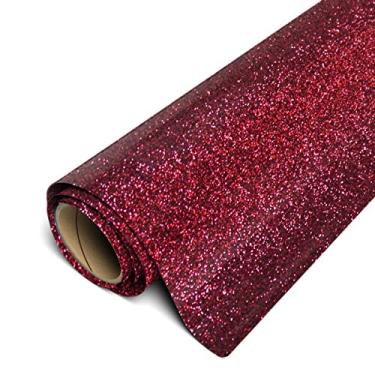 Imagem de Rolo Siser Glitter HTV 30,48 cm x 1,52 m (bordô) ferro em vinil de transferência de calor