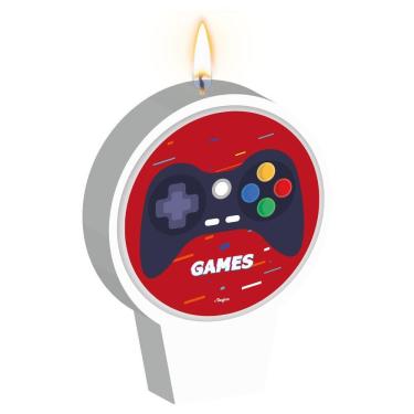 Imagem de Vela De Aniversário Games Plana