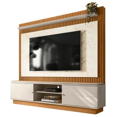 Imagem de Estante Painel Para Tv 75 Pol 215cm Guape Nature/off Flex L06 - Mpozenato