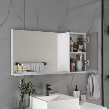 Imagem de Espelheira 80cm Branco Cinza