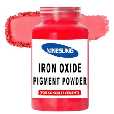 Imagem de Ninesung Pó de pigmento vermelho, óxido de ferro vermelho em pó, pigmento de concreto vermelho, corante de argamassa vermelha, corante para argila, cimento e resina epóxi (vermelho, 227 g)