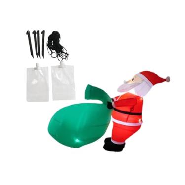 Imagem de Vaveren Enfeite de Natal inflável de Papai Noel para decoração externa, com LED embutido, uma estatueta para, pátio, jardim ou qualquer outra