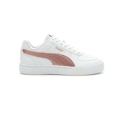 Imagem de PUMA Tênis infantil unissex Caven sem cadarço, Ouro rosa branco, 7 Big Kid