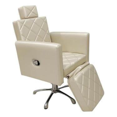 Imagem de Cadeira Confort Maquiagem E Estética Reclinável Hidráulica estrela Beg