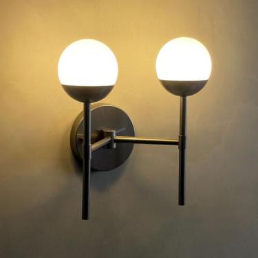 Imagem de Arandela luminária de Parede Moderna Interna bivolt aluminio com 2 Glo