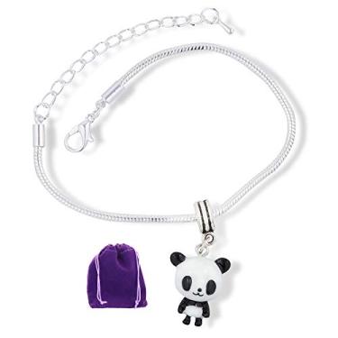 Imagem de Pulseira de panda | Joia de urso panda para homens e mulheres. Esta joia de panda é ótima para um pingente de panda compatível com Pandora e faz ótimos acessórios de panda para os amantes do urso