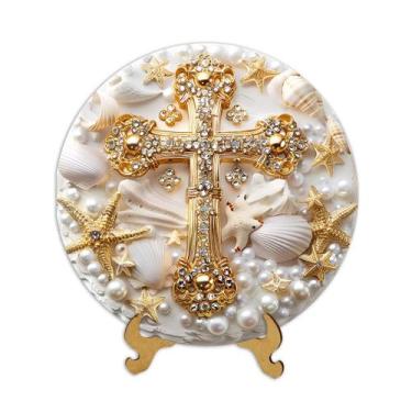 Imagem de Placas Religiosas com apoio de mesa Menino Jesus Sagrada Família Nossa