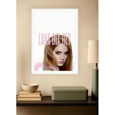 Imagem de Quadro Lana Del Rey C/ Vidro e Moldura Branca - Spark Loja