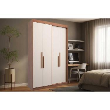 Imagem de Guarda Roupa Solteiro 4 Portas E 2 Gavetas Ph 1805 Carvalho/off White - Herval