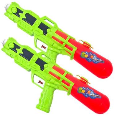 Imagem de Kit 2 Super Pistolas Arma Grande Water Gun Lança Água Brinquedo 45cm C