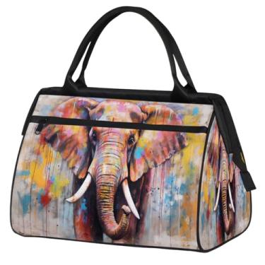 Imagem de Bolsa pequena para o fim de semana, feminina, masculina, floral, borboleta, retrô, colorida, dobrável, bolsa esportiva leve para academia, Cor: 12, 15.2*8.3*11.6 inch, Moderno