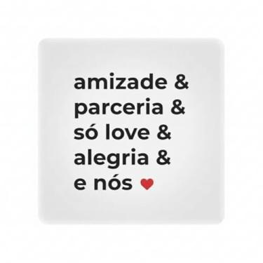 Imagem de Luminária Box Slim Amizade e Parceria, USB, LED 5W, 20x18x5 cm, Polietileno, Bivolt, Luz Difusa