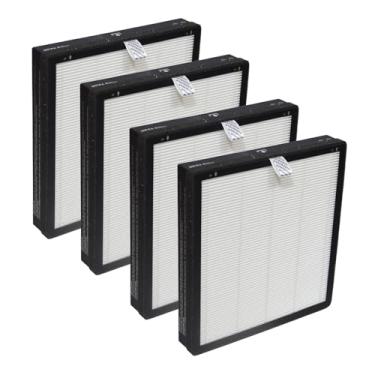 Imagem de PUREBURG Filtro de substituição compatível com purificador de ar KNKA APH3000 AP3000WF, pacote com 4 unidades de carbono ativado H13 HEPA 2 em 1 para odor de COV de poeira limpa ao ar