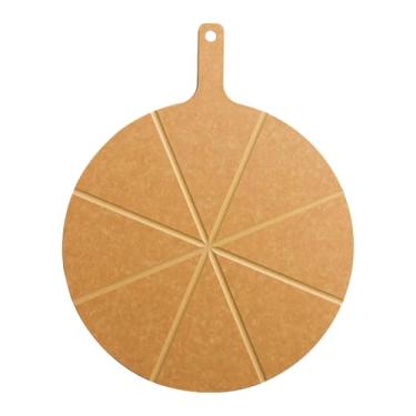 Imagem de Bothyi Tábua de corte de pizza, tábua de preparação de pizza com ranhuras para corte, travessa redonda para queijos, ideal para uso doméstico na cozinha, Diâmetro 40.5 Cm, 8