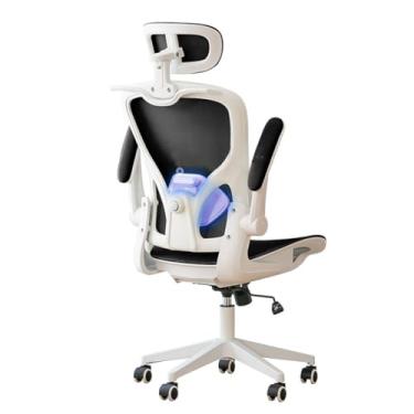 Imagem de HGTRH Cadeira de escritório ergonômica cadeira de escritório de malha ergonômica com encosto de cabeça ajustável 90°-120° suporte lombar para cima e para baixo, encosto reclinável, base de nylon