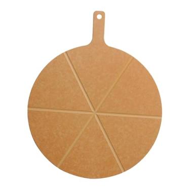 Imagem de Baoblaze Tábua de corte de pizza, bandeja redonda multifuncional para servir pizza, tábua de queijos para cozinha de restaurantes, sushi, confeitaria e muito, Diâmetro 40.5 Cm, 6