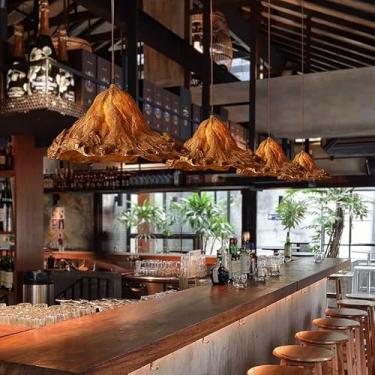 Imagem de Luminária pendente rústica para ilha de cozinha, estilo fazenda, marrom, para sala de jantar, lustre vintage, estilo wabi-sabi, luminária de teto suspensa para quarto, sala de estar, corredo