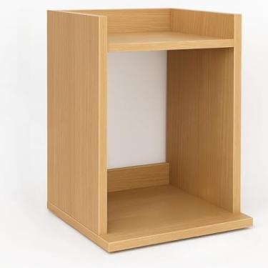 Imagem de Suporte AIRFRYER duplo Bebedouro Liquidificador Sanduicheira Cafeteira Organiza Otimiza espaço Cozinha Parede Prateleira(Amadeirado)