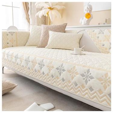 Imagem de SPXMQSS Capas de sofá para sofá secional, capas de assento de sofá macias, capa de sofá de canto antiderrapante universal em forma de L, capas de almofada laváveis A 110 x 110 cm