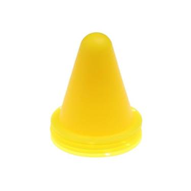 Imagem de Cones de marcação de futebol de futebol ajustáveis - Pacote com 5 discos de treinamento de plástico para exercícios esportivos e exercícios de agilidade (amarelo)