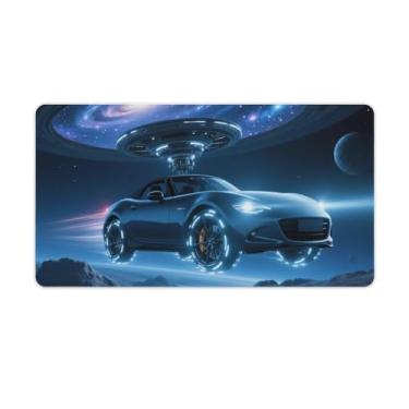 Imagem de HouLaiZhe JDM Tapetes de mesa de carro Y3k Mx5 Alien OVNI espaço sideral universo mouse pads tapetes de mesa grandes mousepads para teclado de mesa tapete de computador 40 x 75 cm
