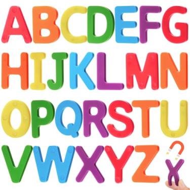 Imagem de VioraWhite 26 peças de silicone de grau alimentício ABC kit de letras magnéticas alfabeto alfabeto educacional ímãs de geladeira para crianças 1-3 - letras magnéticas aprendizagem sala de aula com