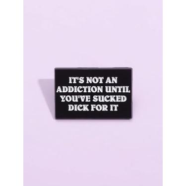 Imagem de Broche geométrico preto enam letra joias mochila pingente broche, Medium, Latão, Sem Pedra Preciosa