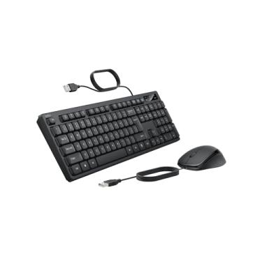 Imagem de Belkin Conjunto de teclado e mouse com fio – conjunto de teclado USB A com mouse com fio, design ergonômico – perfeito para casa, escritório, mesa, compatível com laptop, PC, Windows – preto